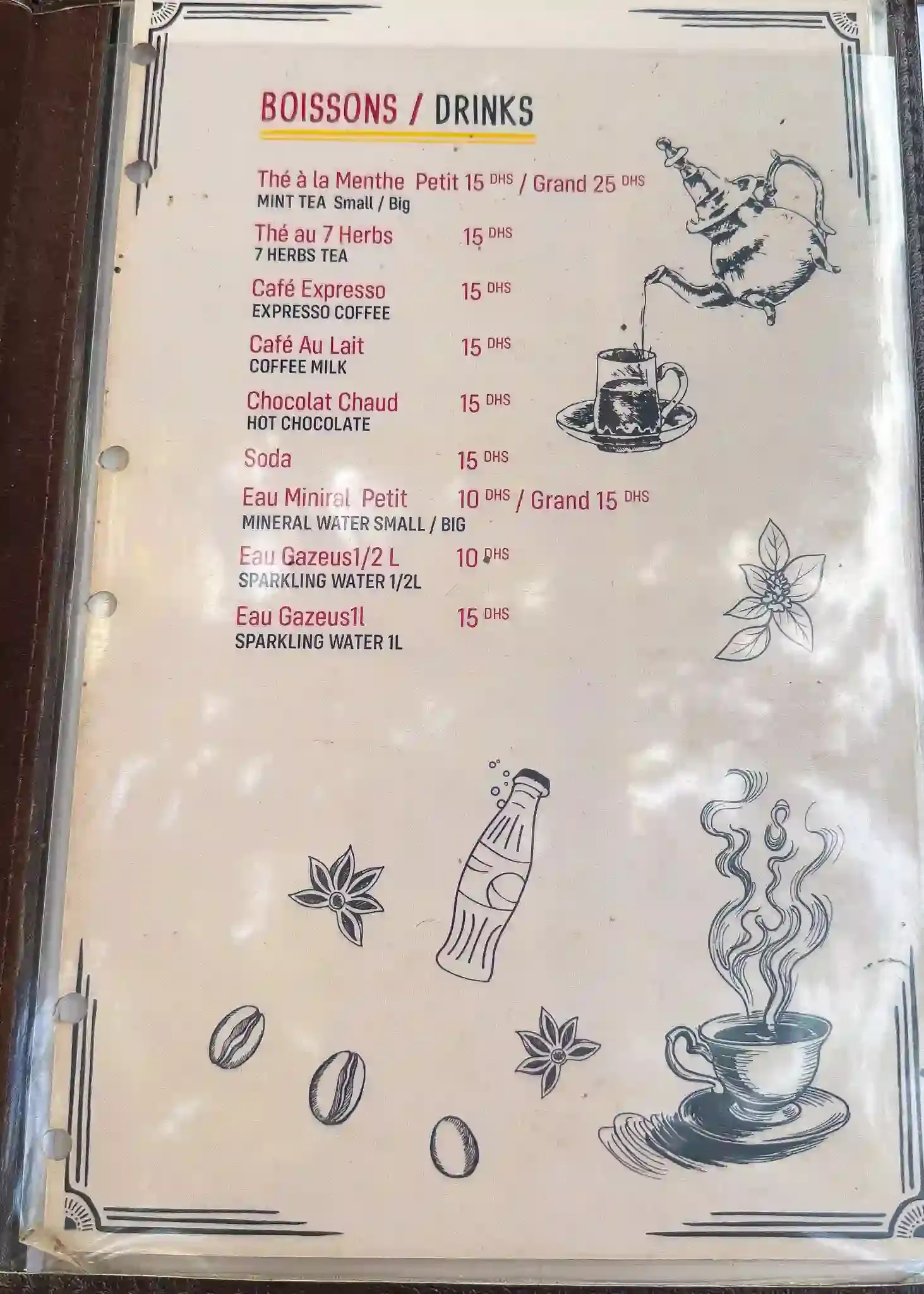Menu page 8