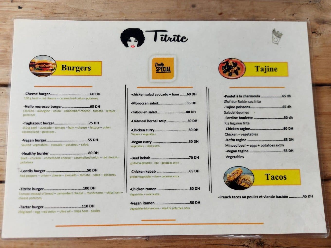 Menu page 1