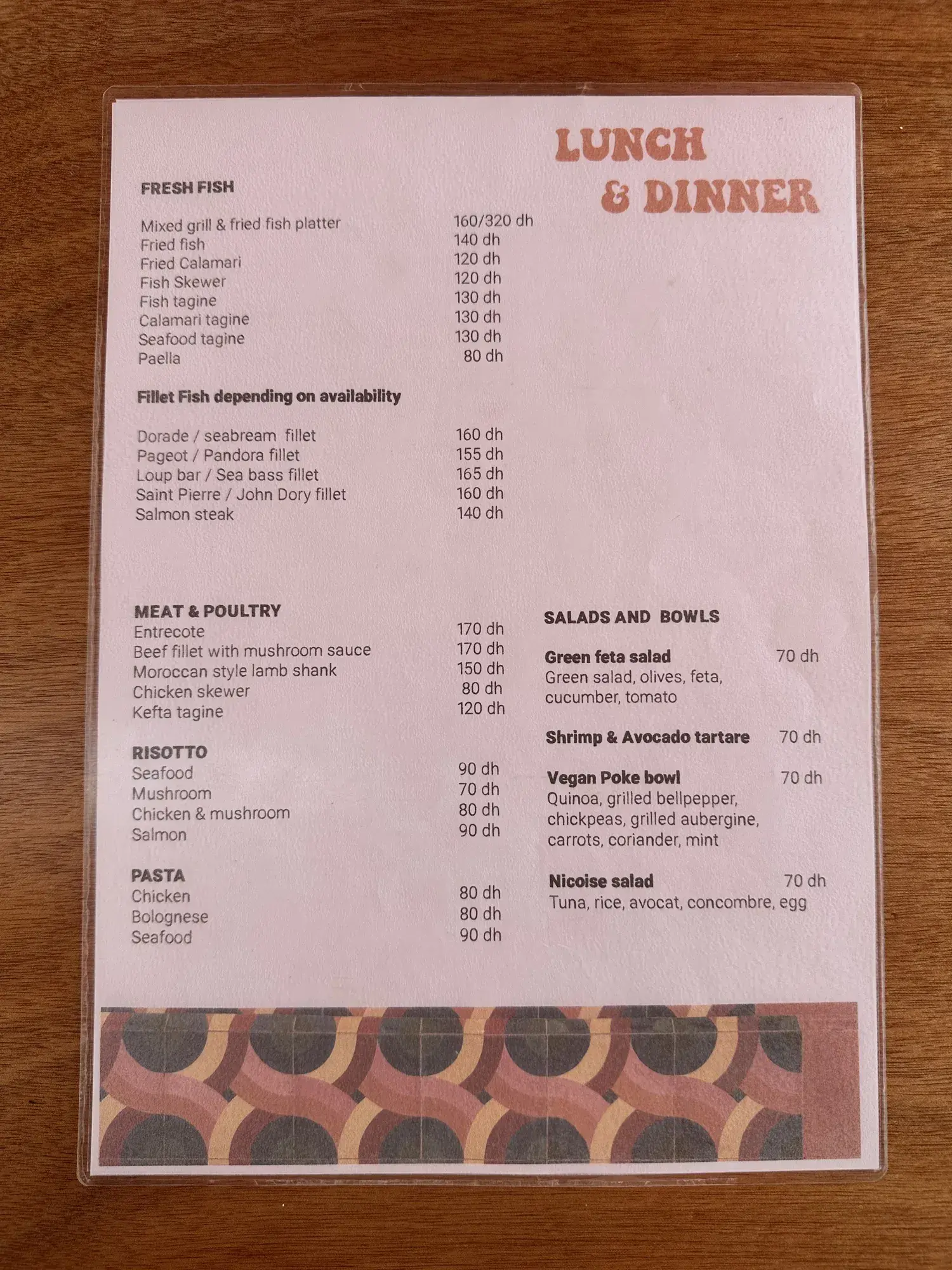 Hashpoint Restaurant lunch and dinner menu with prices